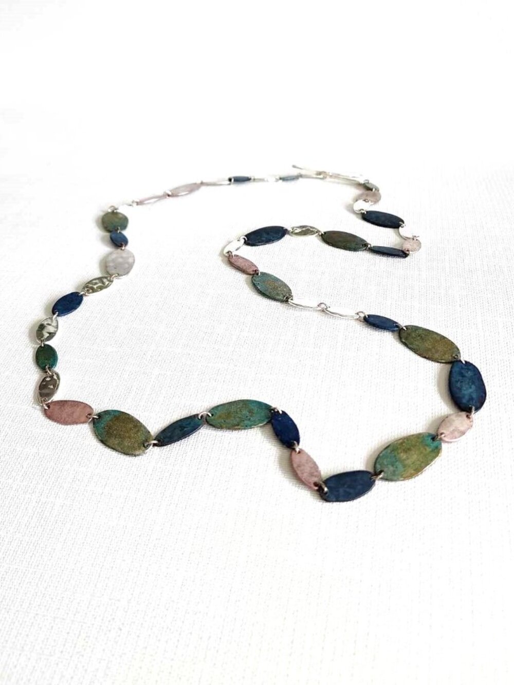 RLM Soho long metal oval disk necklace